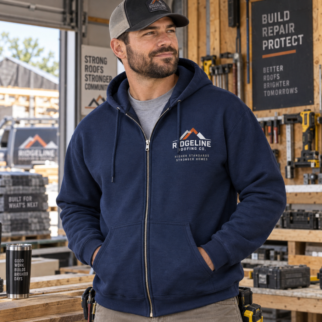 Custom Contractor Full-Zip Hoodie — Gildan 18600