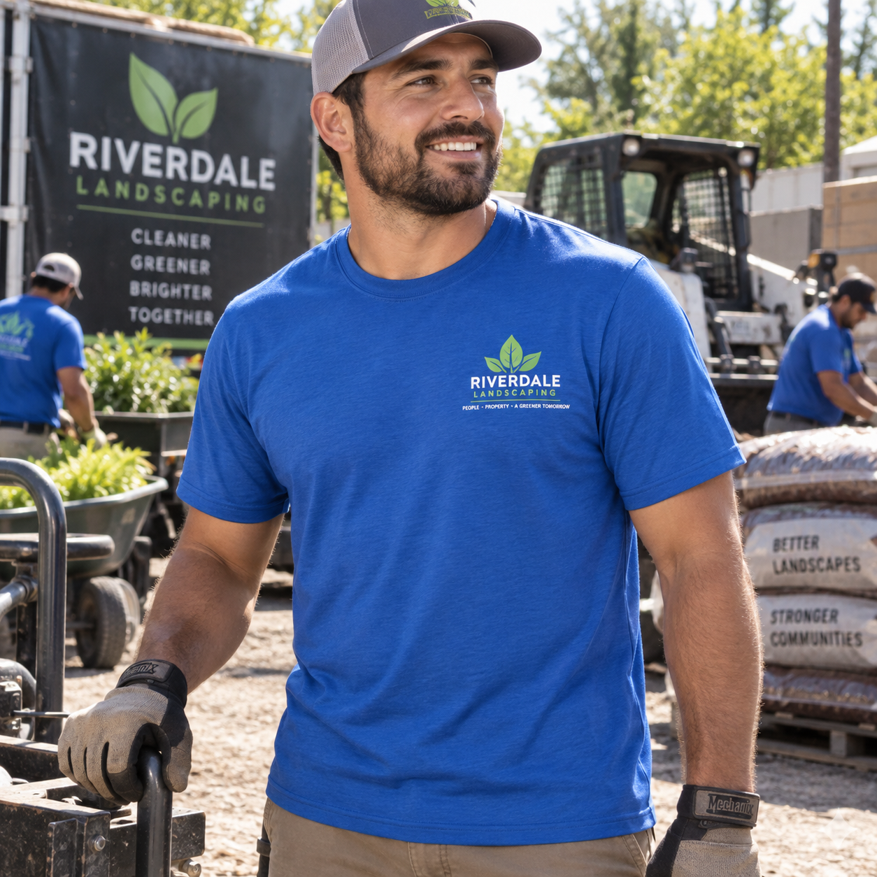 Custom Contractor Performance Tee PC381 royal front