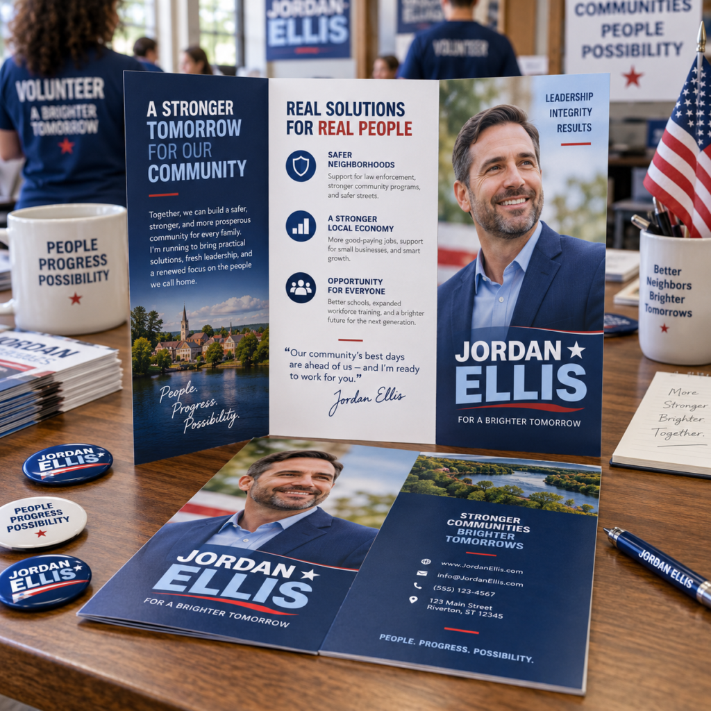 Political Brochure 8.5 x 11 Full Color Both Sides