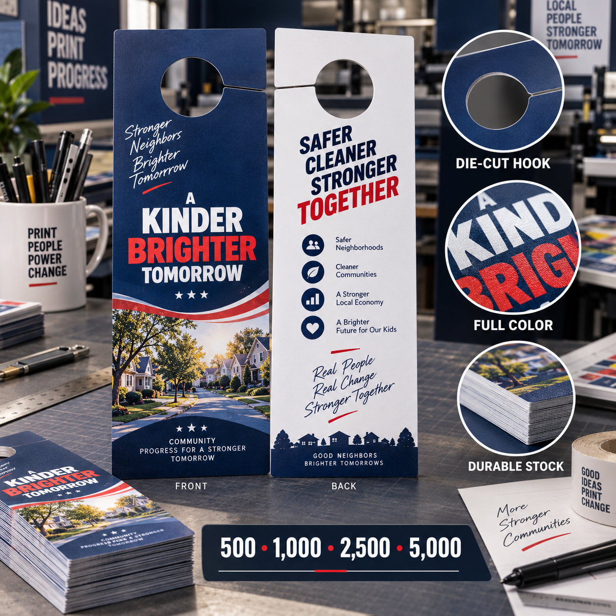Political Message Door Hanger sizes and specifications
